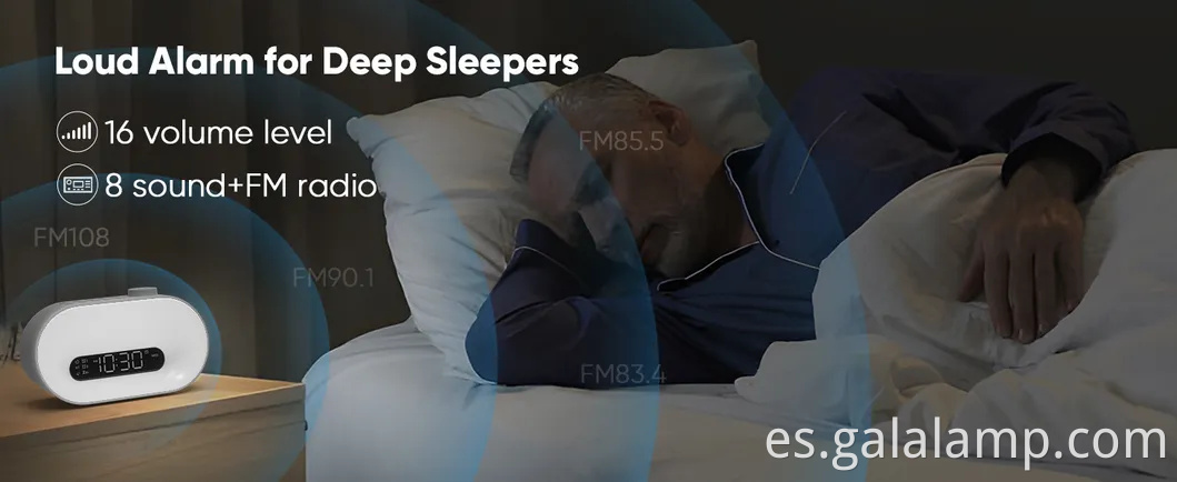 Bluetooth White Noise Sleep Monitor con despertador RGB